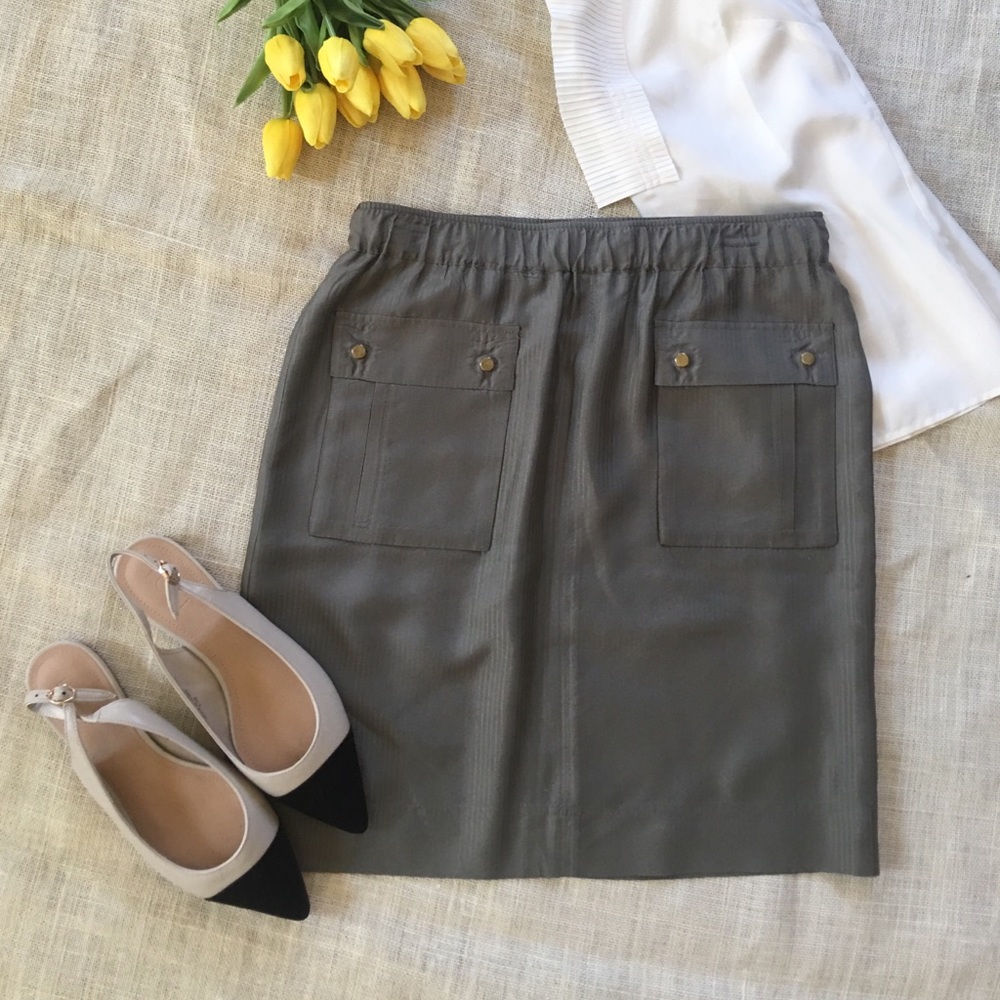 Banana Republic Green Silk Skirt